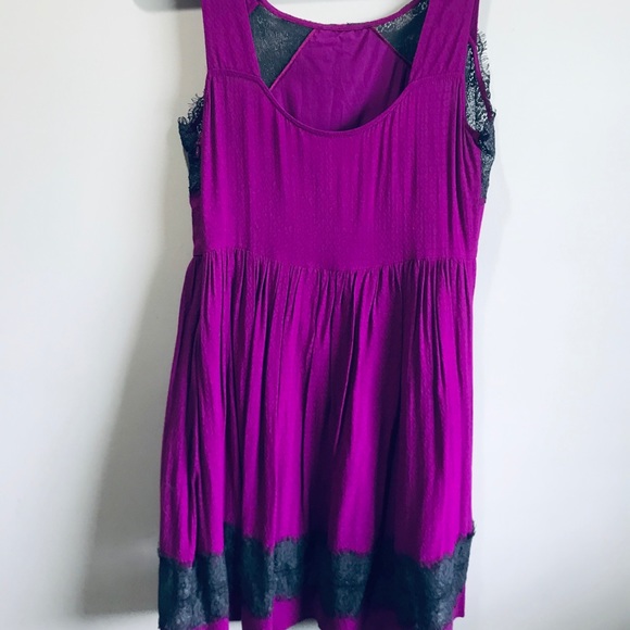 Free People Fuchsia Georgia Dress with Lace Accent - Picture 4 of 10